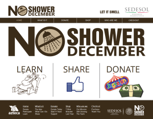 La SEDESOL invita a toda la población mexicana a unirse al “No shower december” 3 Página web oficial.