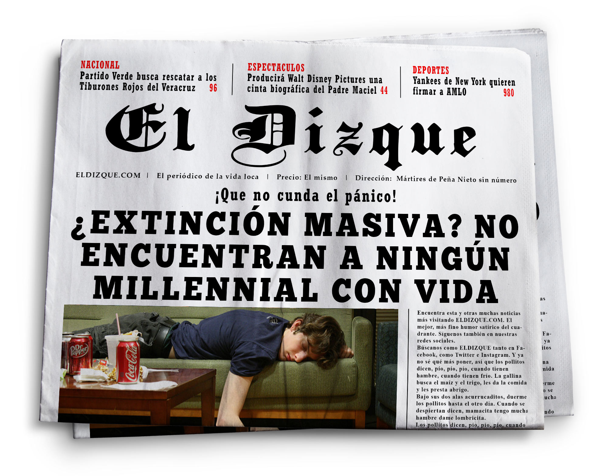 ¿Extinción masiva? No encuentran a ningún Millennial con vida 1 Millennial sin Vida