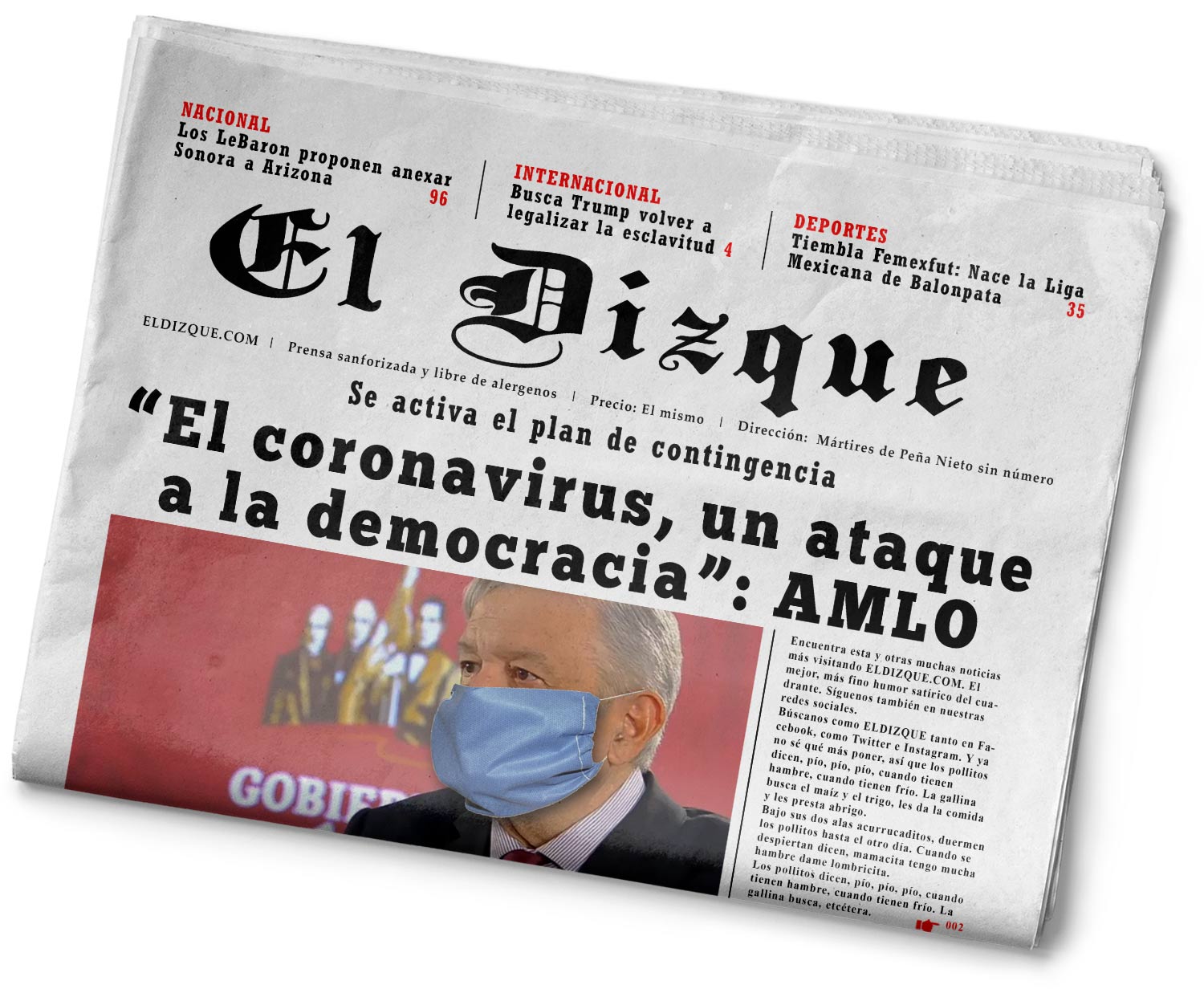 El coronavirus, un ataque a la democracia: AMLO 1 AMLO Coronavirus