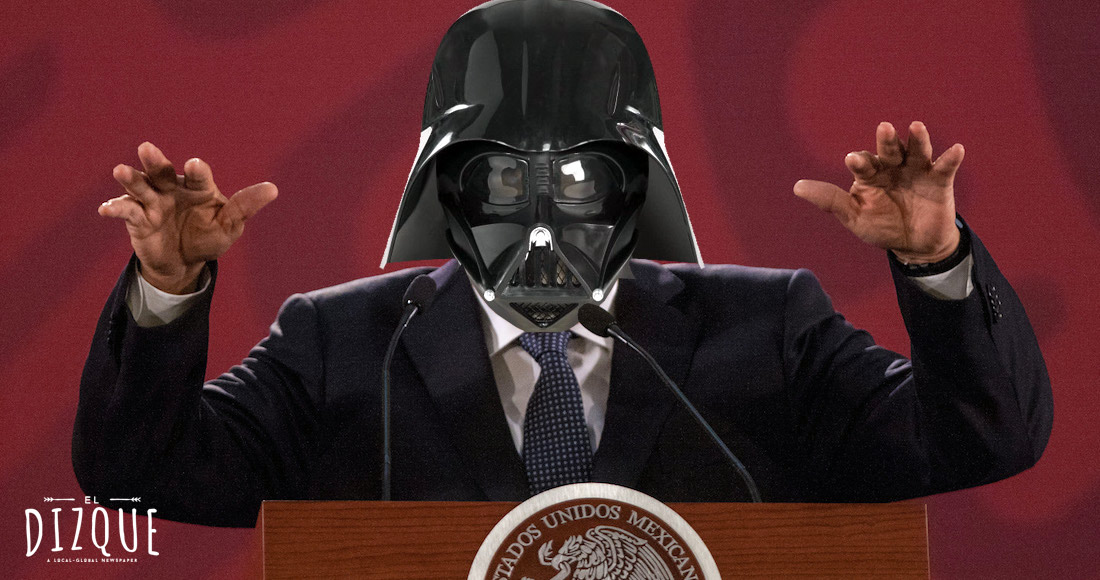 AMLO aparece con cubrebocas de Darth Vader en la mañanera